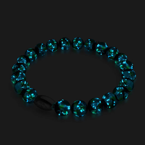 Astra verte | Argent sterling 925 | Bracelet en verre solaire